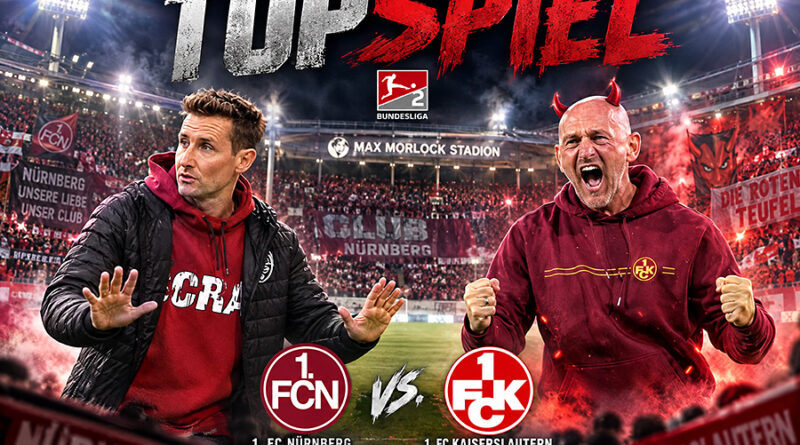 Topspiel 1. FC Nürnberg gegen den 1. FC kaiserslautern.