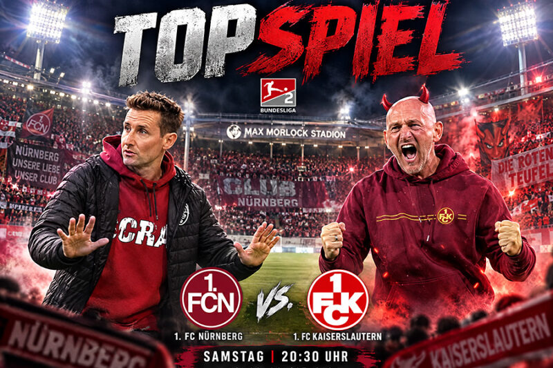 Topspiel 1. FC Nürnberg gegen den 1. FC kaiserslautern.